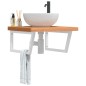 vidaXL Waschbeckenregal Wandmontage Stahl und Massivholz Buche vidaXL Waschbeckenregal Wandmontage Stahl und Massivholz Buche