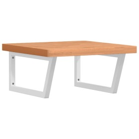 vidaXL Waschbeckenregal Wandmontage Stahl und Massivholz Buche
