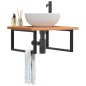 vidaXL Waschbeckenregal Wandmontage Stahl und Massivholz Buche vidaXL Waschbeckenregal Wandmontage Stahl und Massivholz Buche