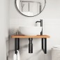 vidaXL Waschbeckenregal Wandmontage Stahl und Massivholz Buche vidaXL Waschbeckenregal Wandmontage Stahl und Massivholz Buche