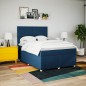 vidaXL Boxspringbett mit Matratze Blau 140x200 cm Stoff vidaXL Boxspringbett mit Matratze Blau 140x200 cm Stoff