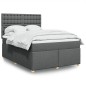 vidaXL Boxspringbett mit Matratze Dunkelgrau 140x190 cm Stoff vidaXL Boxspringbett mit Matratze Dunkelgrau 140x190 cm Stoff