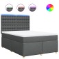 vidaXL Boxspringbett mit Matratze Dunkelgrau 140x190 cm Stoff vidaXL Boxspringbett mit Matratze Dunkelgrau 140x190 cm Stoff