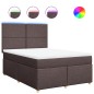 vidaXL Boxspringbett mit Matratze Dunkelbraun 140x200 cm Stoff vidaXL Boxspringbett mit Matratze Dunkelbraun 140x200 cm Stoff