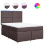 vidaXL Boxspringbett mit Matratze Dunkelbraun 140x190 cm Stoff vidaXL Boxspringbett mit Matratze Dunkelbraun 140x190 cm Stoff