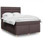vidaXL Boxspringbett mit Matratze Dunkelbraun 140x190 cm Stoff vidaXL Boxspringbett mit Matratze Dunkelbraun 140x190 cm Stoff
