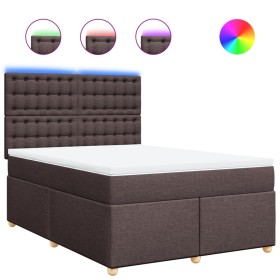 vidaXL Boxspringbett mit Matratze Dunkelbraun 140x190 cm Stoff