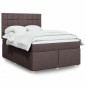 vidaXL Boxspringbett mit Matratze Dunkelbraun 140x190 cm Stoff vidaXL Boxspringbett mit Matratze Dunkelbraun 140x190 cm Stoff