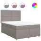 vidaXL Boxspringbett mit Matratze Taupe 140x200 cm Stoff vidaXL Boxspringbett mit Matratze Taupe 140x200 cm Stoff