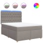 vidaXL Boxspringbett mit Matratze Taupe 140x190 cm Stoff vidaXL Boxspringbett mit Matratze Taupe 140x190 cm Stoff