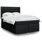 vidaXL Boxspringbett mit Matratze Schwarz 160x200 cm Stoff vidaXL Boxspringbett mit Matratze Schwarz 160x200 cm Stoff