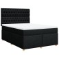 vidaXL Boxspringbett mit Matratze Schwarz 160x200 cm Stoff vidaXL Boxspringbett mit Matratze Schwarz 160x200 cm Stoff