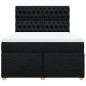 vidaXL Boxspringbett mit Matratze Schwarz 160x200 cm Stoff vidaXL Boxspringbett mit Matratze Schwarz 160x200 cm Stoff