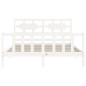 vidaXL Massivholzbett mit Kopfteil Weiß 160x200 cm vidaXL Massivholzbett mit Kopfteil Weiß 160x200 cm