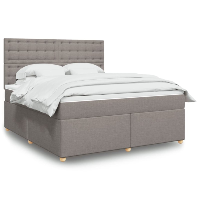 vidaXL Boxspringbett mit Matratze Taupe 180x200 cm Stoff vidaXL Boxspringbett mit Matratze Taupe 180x200 cm Stoff