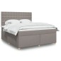 vidaXL Boxspringbett mit Matratze Taupe 180x200 cm Stoff vidaXL Boxspringbett mit Matratze Taupe 180x200 cm Stoff