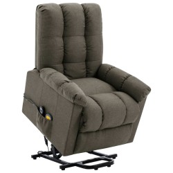 Massagesessel mit Aufstehhilfe Taupe Stoff