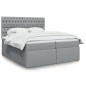 vidaXL Boxspringbett mit Matratze Hellgrau 200x200 cm Stoff vidaXL Boxspringbett mit Matratze Hellgrau 200x200 cm Stoff