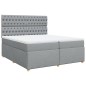 vidaXL Boxspringbett mit Matratze Hellgrau 200x200 cm Stoff vidaXL Boxspringbett mit Matratze Hellgrau 200x200 cm Stoff