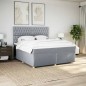 vidaXL Boxspringbett mit Matratze Hellgrau 200x200 cm Stoff vidaXL Boxspringbett mit Matratze Hellgrau 200x200 cm Stoff