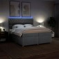 vidaXL Boxspringbett mit Matratze Hellgrau 200x200 cm Stoff vidaXL Boxspringbett mit Matratze Hellgrau 200x200 cm Stoff