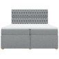 vidaXL Boxspringbett mit Matratze Hellgrau 200x200 cm Stoff vidaXL Boxspringbett mit Matratze Hellgrau 200x200 cm Stoff