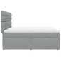 vidaXL Boxspringbett mit Matratze Hellgrau 200x200 cm Stoff vidaXL Boxspringbett mit Matratze Hellgrau 200x200 cm Stoff