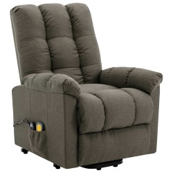 Massagesessel mit Aufstehhilfe Taupe Stoff