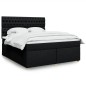 vidaXL Boxspringbett mit Matratze Schwarz 180x200 cm Stoff vidaXL Boxspringbett mit Matratze Schwarz 180x200 cm Stoff