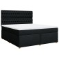 vidaXL Boxspringbett mit Matratze Schwarz 180x200 cm Stoff vidaXL Boxspringbett mit Matratze Schwarz 180x200 cm Stoff