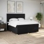 vidaXL Boxspringbett mit Matratze Schwarz 180x200 cm Stoff vidaXL Boxspringbett mit Matratze Schwarz 180x200 cm Stoff