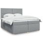 vidaXL Boxspringbett mit Matratze Hellgrau 200x200 cm Stoff vidaXL Boxspringbett mit Matratze Hellgrau 200x200 cm Stoff