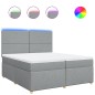 vidaXL Boxspringbett mit Matratze Hellgrau 200x200 cm Stoff vidaXL Boxspringbett mit Matratze Hellgrau 200x200 cm Stoff