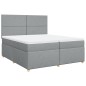 vidaXL Boxspringbett mit Matratze Hellgrau 200x200 cm Stoff vidaXL Boxspringbett mit Matratze Hellgrau 200x200 cm Stoff