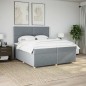 vidaXL Boxspringbett mit Matratze Hellgrau 200x200 cm Stoff vidaXL Boxspringbett mit Matratze Hellgrau 200x200 cm Stoff