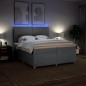 vidaXL Boxspringbett mit Matratze Hellgrau 200x200 cm Stoff vidaXL Boxspringbett mit Matratze Hellgrau 200x200 cm Stoff