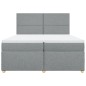 vidaXL Boxspringbett mit Matratze Hellgrau 200x200 cm Stoff vidaXL Boxspringbett mit Matratze Hellgrau 200x200 cm Stoff