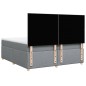 vidaXL Boxspringbett mit Matratze Hellgrau 200x200 cm Stoff vidaXL Boxspringbett mit Matratze Hellgrau 200x200 cm Stoff