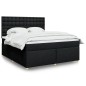 vidaXL Boxspringbett mit Matratze Schwarz 180x200 cm Stoff vidaXL Boxspringbett mit Matratze Schwarz 180x200 cm Stoff