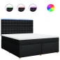 vidaXL Boxspringbett mit Matratze Schwarz 180x200 cm Stoff vidaXL Boxspringbett mit Matratze Schwarz 180x200 cm Stoff