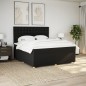 vidaXL Boxspringbett mit Matratze Schwarz 180x200 cm Stoff vidaXL Boxspringbett mit Matratze Schwarz 180x200 cm Stoff