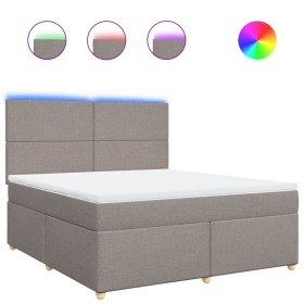 vidaXL Boxspringbett mit Matratze Taupe 180x200 cm Stoff