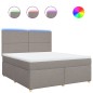 vidaXL Boxspringbett mit Matratze Taupe 180x200 cm Stoff vidaXL Boxspringbett mit Matratze Taupe 180x200 cm Stoff