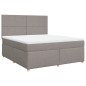 vidaXL Boxspringbett mit Matratze Taupe 180x200 cm Stoff vidaXL Boxspringbett mit Matratze Taupe 180x200 cm Stoff