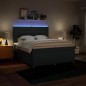 vidaXL Boxspringbett mit Matratze Blau 200x200 cm Stoff vidaXL Boxspringbett mit Matratze Blau 200x200 cm Stoff