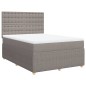 vidaXL Boxspringbett mit Matratze Taupe 140x200 cm Stoff vidaXL Boxspringbett mit Matratze Taupe 140x200 cm Stoff