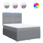 vidaXL Boxspringbett mit Matratze Hellgrau 160x200 cm Stoff vidaXL Boxspringbett mit Matratze Hellgrau 160x200 cm Stoff