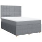 vidaXL Boxspringbett mit Matratze Hellgrau 160x200 cm Stoff vidaXL Boxspringbett mit Matratze Hellgrau 160x200 cm Stoff