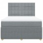 vidaXL Boxspringbett mit Matratze Hellgrau 160x200 cm Stoff vidaXL Boxspringbett mit Matratze Hellgrau 160x200 cm Stoff
