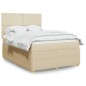 vidaXL Boxspringbett mit Matratze Creme 160x200 cm Stoff vidaXL Boxspringbett mit Matratze Creme 160x200 cm Stoff